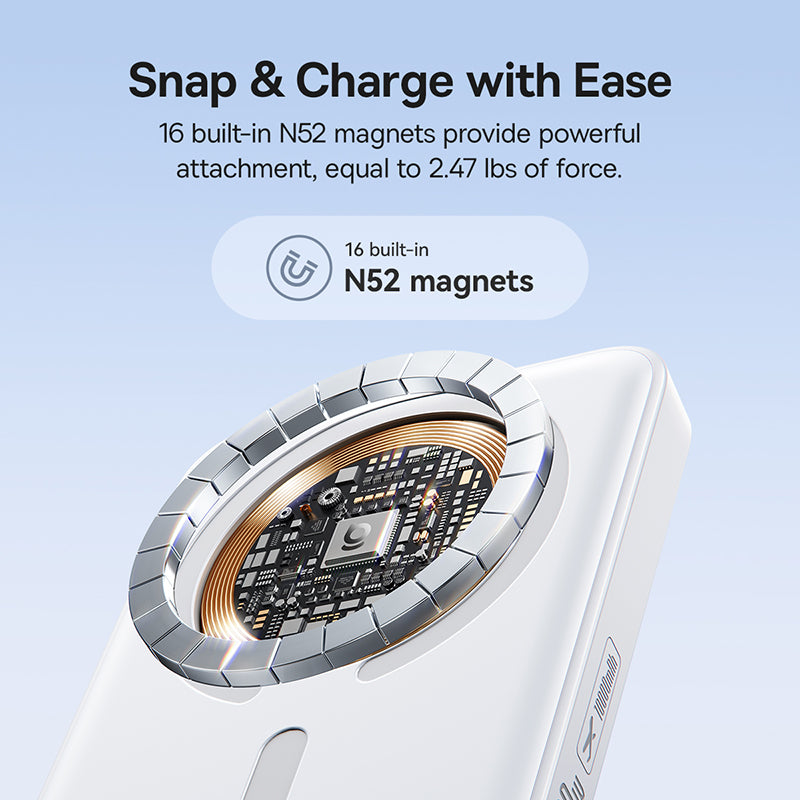 Εξωτερική Ασύρματη Μπαταρία Baseus EnerFill FM11, 10000mAh, 30W, PD + FQI, 1 x QI - 1 x USB-C, Λευκό