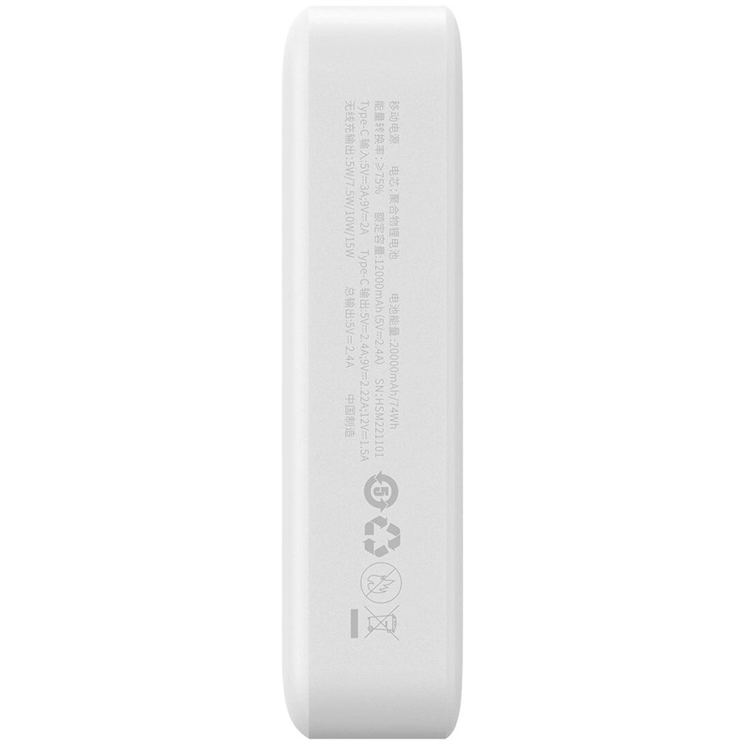 Baseus Magnetic Mini Ασύρματη Εξωτερική Μπαταρία, 20000mAh, 20W, PD + FQI, 1 x QI - 1 x USB-C, Λευκό PPCX150002 