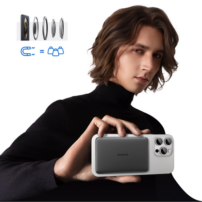 Εξωτερική Μπαταρία Wireless Baseus PicoGo AM41, 5000mAh, 20W, PD + FQI, 1 x QI - 1 x USB-C, Μαύρη