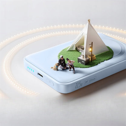 Εξωτερική Ασύρματη Μπαταρία Baseus EnerFill FM11 Ultra-Mini, 10000mAh, 22.5W, PD + FQI, 1 x QI - 1 x USB-C, Μπλε P1008210E313-00