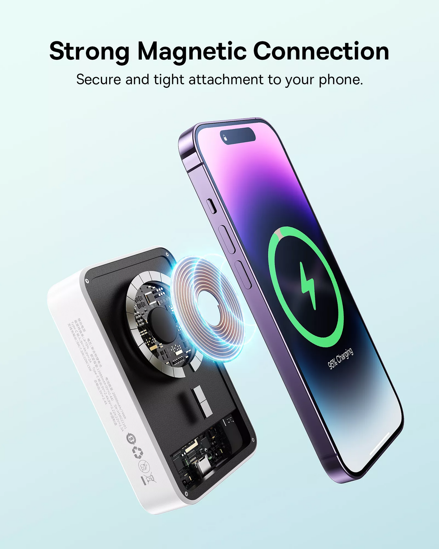 Εξωτερική Ασύρματη Μπαταρία Baseus EnerFill FM41 Mini, 20000mAh, 20W, PD + FQI, 1 x QI - 1 x USB-C, Λευκό E0027U01