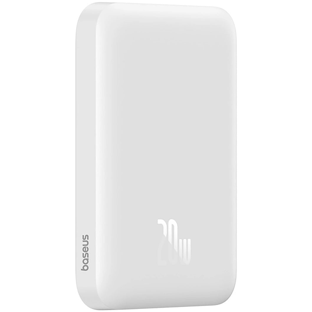 Baseus Magnetic Mini Ασύρματη Εξωτερική Μπαταρία, 6000mAh, 20W, PD + FQI, 1 x QI - 1 x USB-C, Λευκό 