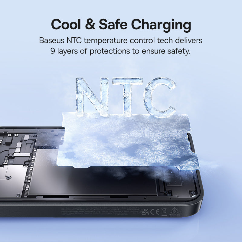 Baseus EnerFill FM11 Wireless External Battery, 10000mAh, 30W, PD + FQI, 1 x QI - 1 x USB-C, Black
