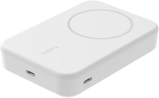 Ασύρματη Εξωτερική Μπαταρία Belkin BoostCharge Pro με Βάση Στήριξης, 10000mAh, 15W, FQI, 1 x QI - 1 x USB-C, Λευκό BPD008btWH