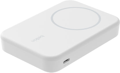 Ασύρματη Εξωτερική Μπαταρία Belkin BoostCharge Pro με Βάση Στήριξης, 8000mAh, 15W, FQI, 1 x QI - 1 x USB-C, Λευκό BPD007btWH
