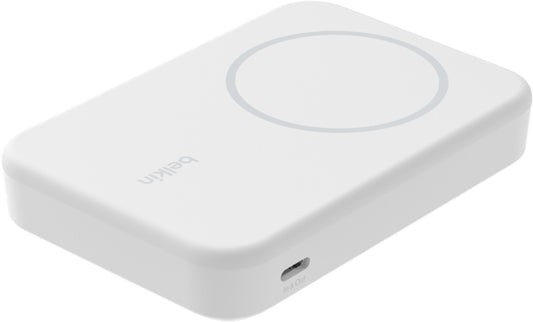 Ασύρματη Εξωτερική Μπαταρία Belkin BoostCharge Pro με Βάση Στήριξης, 8000mAh, 15W, FQI, 1 x QI - 1 x USB-C, Λευκό BPD007btWH