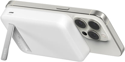 Ασύρματη Εξωτερική Μπαταρία Belkin BoostCharge Pro με Βάση Στήριξης, 8000mAh, 15W, FQI, 1 x QI - 1 x USB-C, Λευκό BPD007btWH