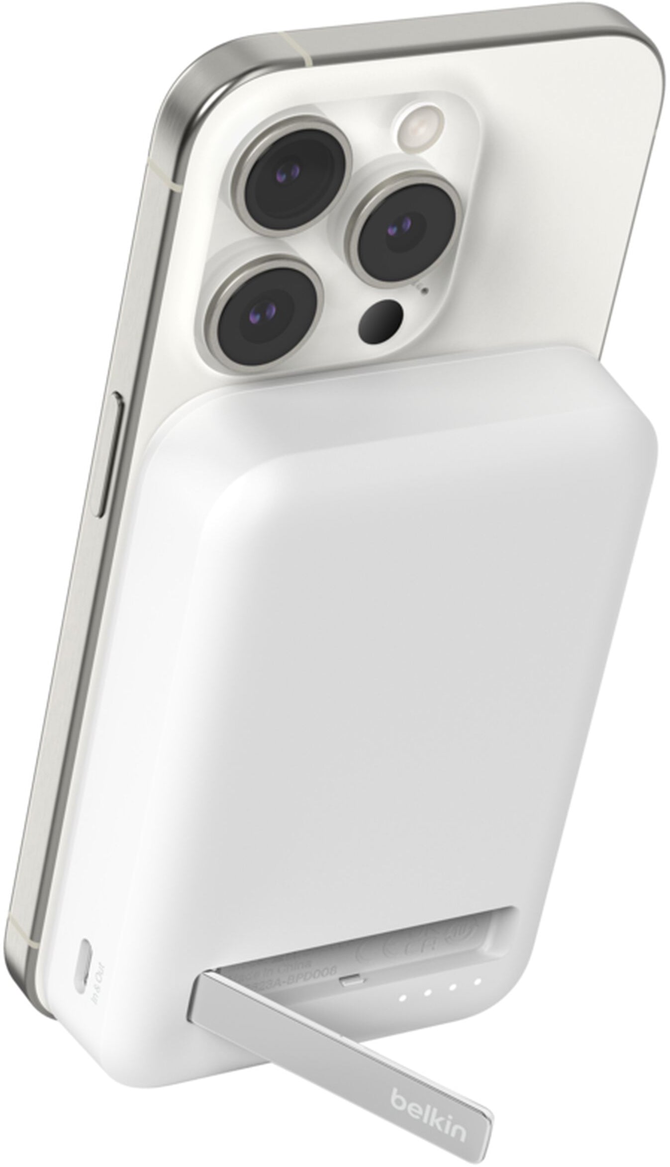 Ασύρματη Εξωτερική Μπαταρία Belkin BoostCharge Pro με Βάση Στήριξης, 10000mAh, 15W, FQI, 1 x QI - 1 x USB-C, Λευκό BPD008btWH