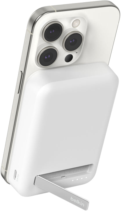 Ασύρματη Εξωτερική Μπαταρία Belkin BoostCharge Pro με Βάση Στήριξης, 10000mAh, 15W, FQI, 1 x QI - 1 x USB-C, Λευκό BPD008btWH