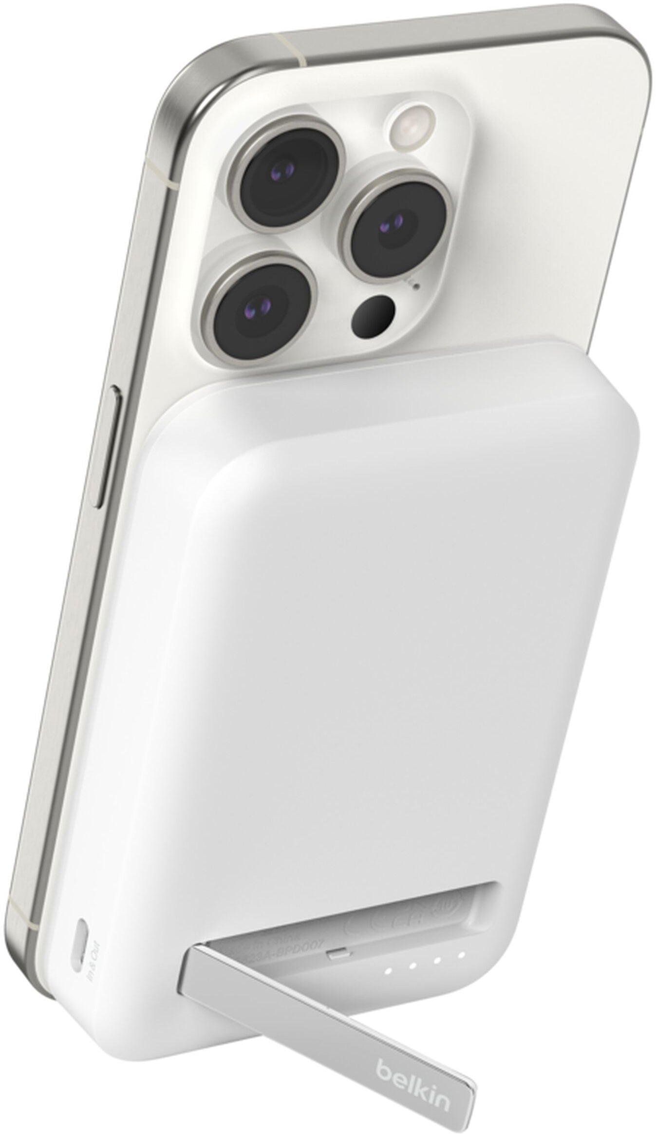 Ασύρματη Εξωτερική Μπαταρία Belkin BoostCharge Pro με Βάση Στήριξης, 8000mAh, 15W, FQI, 1 x QI - 1 x USB-C, Λευκό BPD007btWH