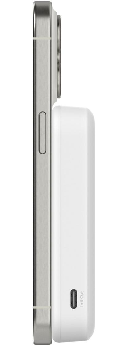 Ασύρματη Εξωτερική Μπαταρία Belkin BoostCharge Pro με Βάση Στήριξης, 8000mAh, 15W, FQI, 1 x QI - 1 x USB-C, Λευκό BPD007btWH