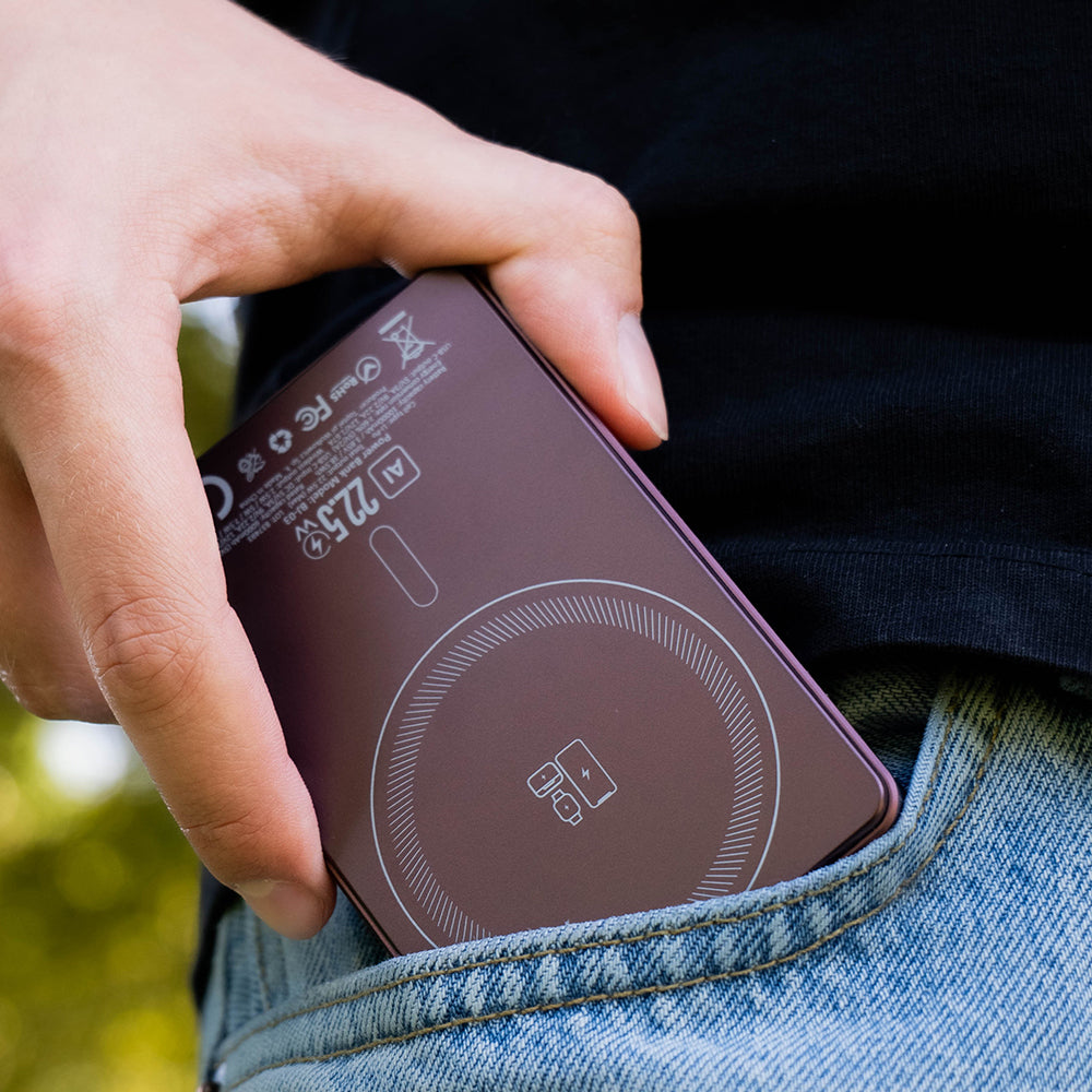 Εξωτερική ασύρματη μπαταρία Blavec BJ-03 Slim, 10000mAh, 22.5W, PD + FQI, 1 x QI - 1 x USB-C, Μωβ