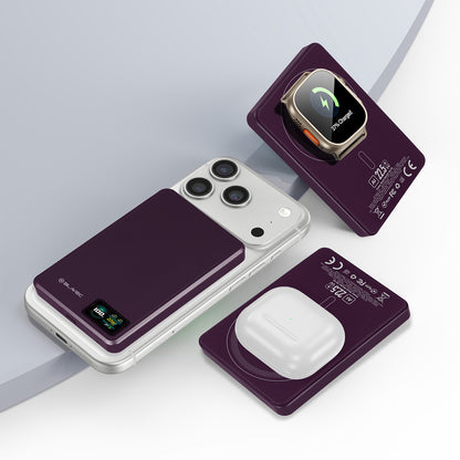 Εξωτερική ασύρματη μπαταρία Blavec BJ-03 Slim, 10000mAh, 22.5W, PD + FQI, 1 x QI - 1 x USB-C, Μωβ