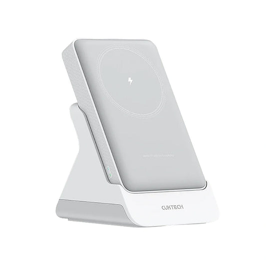 Ασύρματη Εξωτερική Μπαταρία Cuktech WPB100N, 10000mAh, 20W, PD + FQI, 1 x QI - 1 x USB-C, Λευκή CKWPB100NGLGR