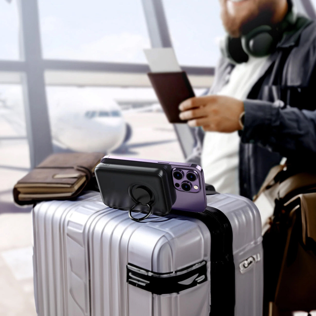 Εξωτερική Μπαταρία Wireless Joyroom JR-W050, 10000mAh, 20W, QC + PD + FQI, 1 x QI - 1 x USB-A - 1 x USB-C, Μαύρη
