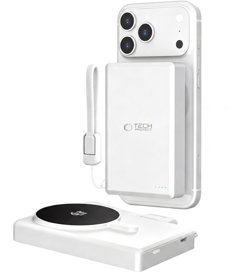 Εξωτερική Ασύρματη Μπαταρία Tech-Protect PB40 LifeMag, 10000mAh, 25W, PD + FQI, 1 x QI - 1 x USB-C, Ασημί