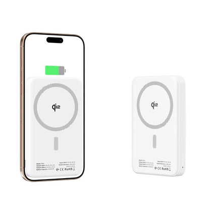 Εξωτερική ασύρματη μπαταρία Tech-Protect PB24 LifeMag, 10000mAh, 15W, PD + FQI, 1 x QI - 1 x USB-A - 1 x USB-C, Λευκό