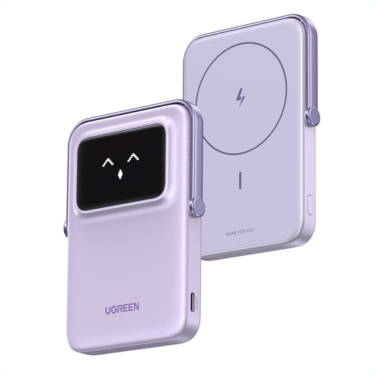 Εξωτερική Μπαταρία Ασύρματη UGREEN PB571 Uno, 5000mAh, 20W, PD + FQI, 1 x QI - 1 x USB-C, Μωβ