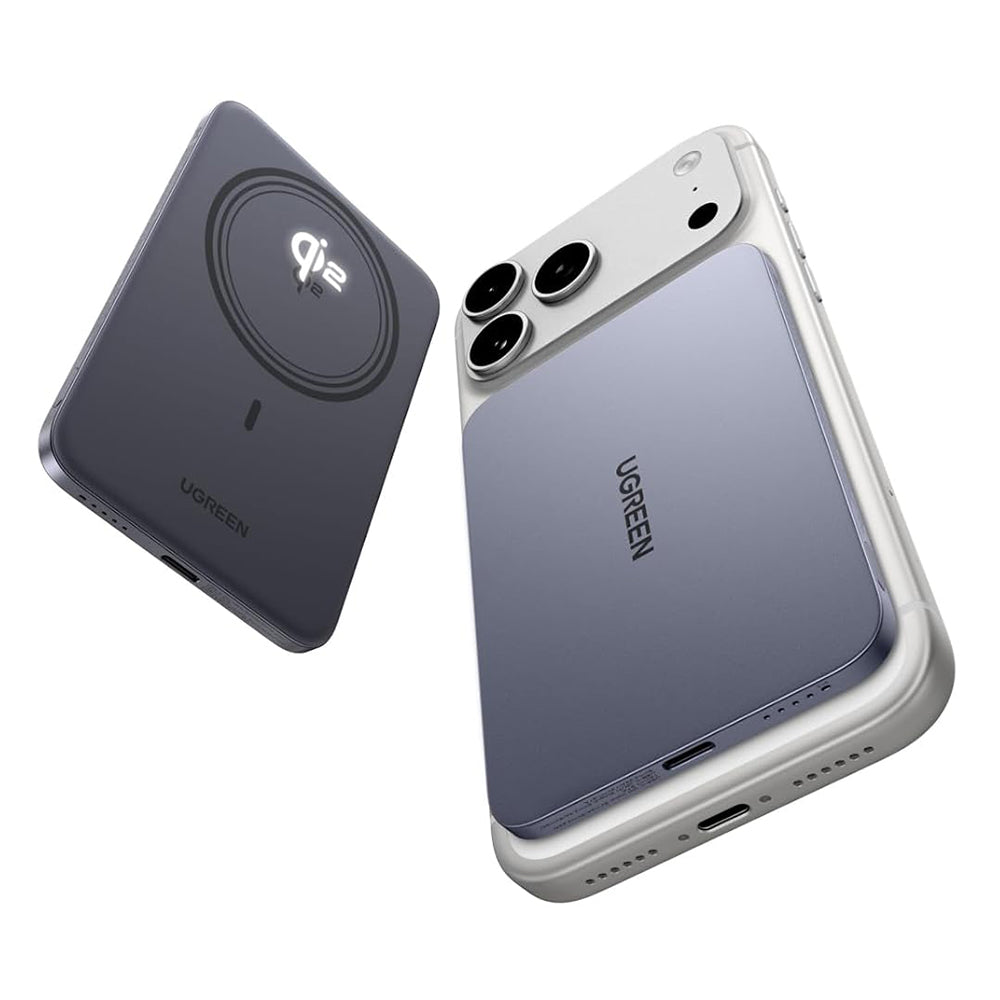 Εξωτερική Ασύρματη Μπαταρία UGREEN PB580 (75984B), 5000mAh, 15W, PD + FQI, 1 x QI - 1 x USB-C, Γκρι