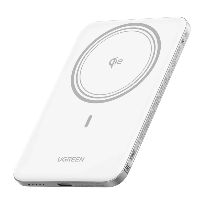 Εξωτερική Ασύρματη Μπαταρία UGREEN PB580 (95931B), 5000mAh, 20W, PD + FQI, 1 x QI - 1 x USB-C, Λευκή