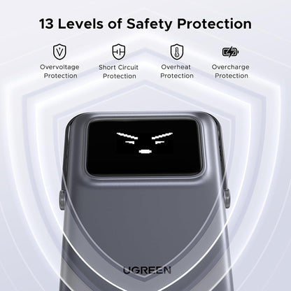 Εξωτερική Μπαταρία Wireless UGREEN PB764 Uno, 10000mAh, 20W, PD + FQI, 1 x QI - 1 x USB-C, Γκρι