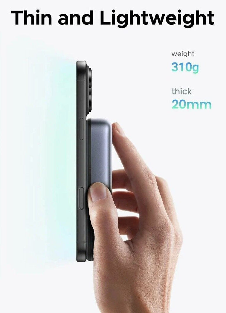 Εξωτερική Μπαταρία Wireless UGREEN PB562, 10000mAh, 20W, PD + FQI, 1 x QI - 1 x USB-C, Μαύρη