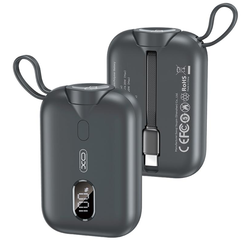 Εξωτερική Μπαταρία Wireless XO Design PR260, 10000mAh, 20W, PD + QI, 1 x QI - 2 x USB-C, Μαύρη