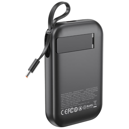 Εξωτερική Μπαταρία Wireless XO Design PR270, 10000mAh, 22.5W, QC + PD + QI, 1 x QI - 1 x USB-A - 1 x USB-C, Μαύρη