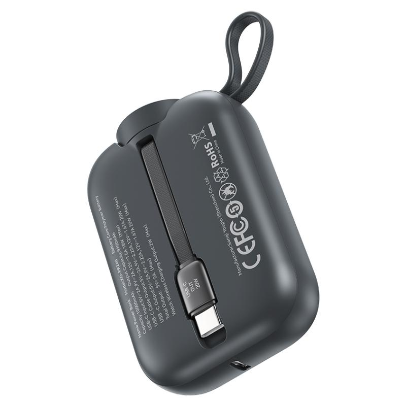 Εξωτερική Μπαταρία Wireless XO Design PR260, 10000mAh, 20W, PD + QI, 1 x QI - 2 x USB-C, Μαύρη