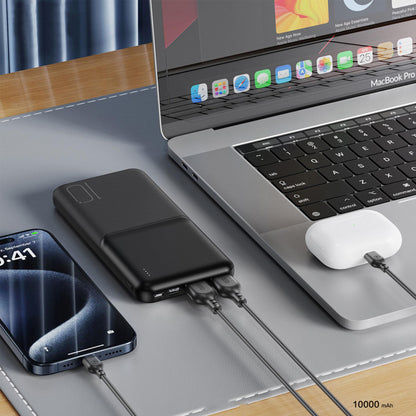 Εξωτερική Μπαταρία XO Design PR251, 10000mAh, 10W, 2 x USB-A, Μαύρη