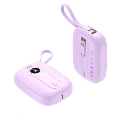 Εξωτερική Μπαταρία XO Design PR246, 10000mAh, 22.5W, PD, 1 x Lightning - 2 x USB-C, Μωβ
