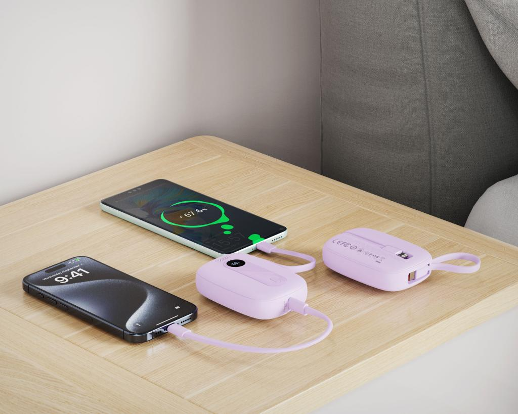 Εξωτερική Μπαταρία XO Design PR246, 10000mAh, 22.5W, PD, 1 x Lightning - 2 x USB-C, Μωβ