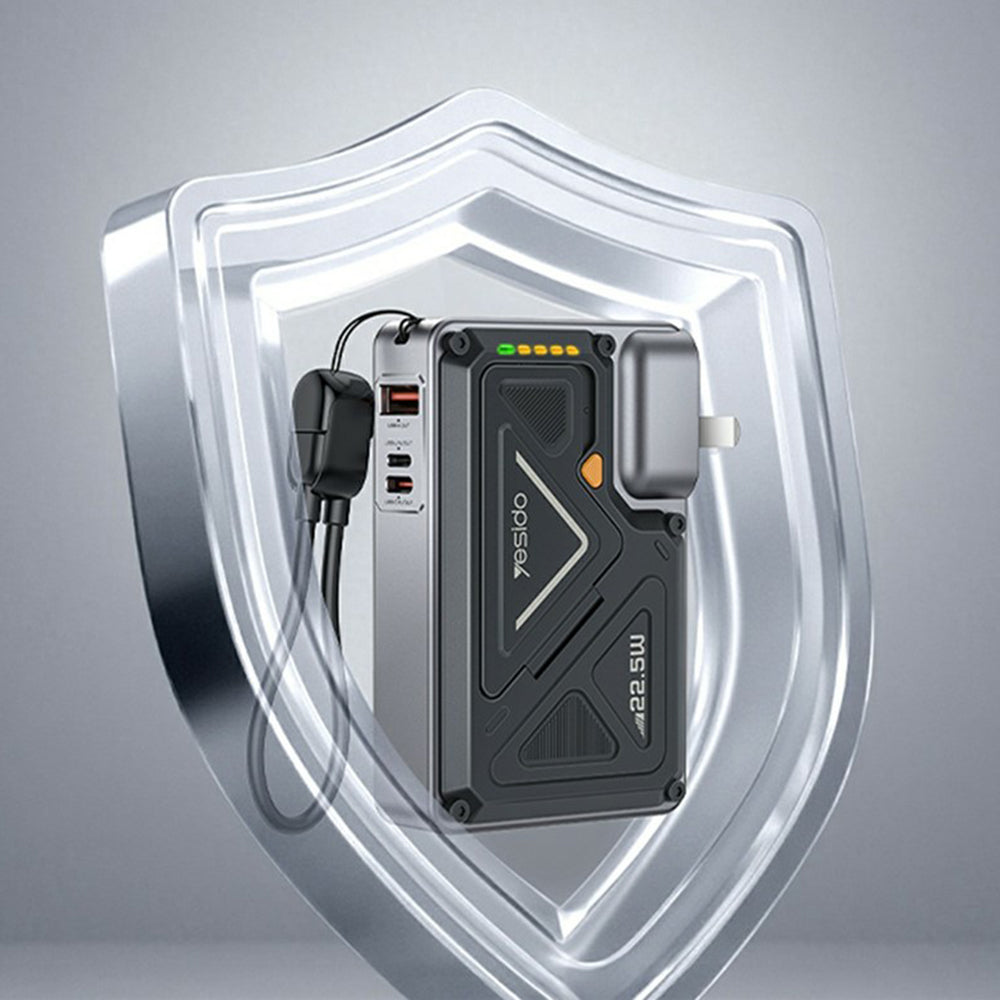 Εξωτερική Μπαταρία Yesido YP89, 10000mAh, 22.5W, QC + PD + FQI, 1 x Lightning - 1 x QI - 1 x USB-A - 1 x USB-C, Γκρι