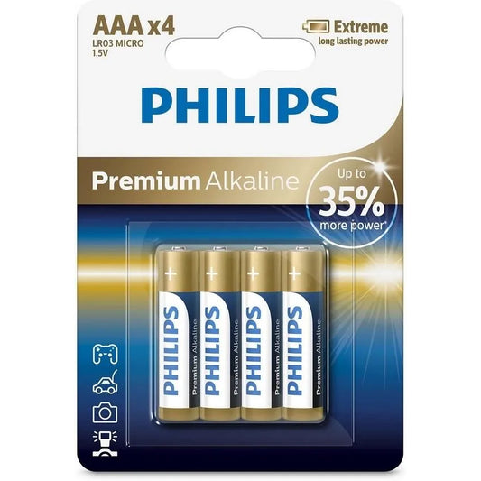 Μπαταρία Philips Premium, AAA / LR3, Σετ 4 τεμάχια Phil-LR03M4B/10
