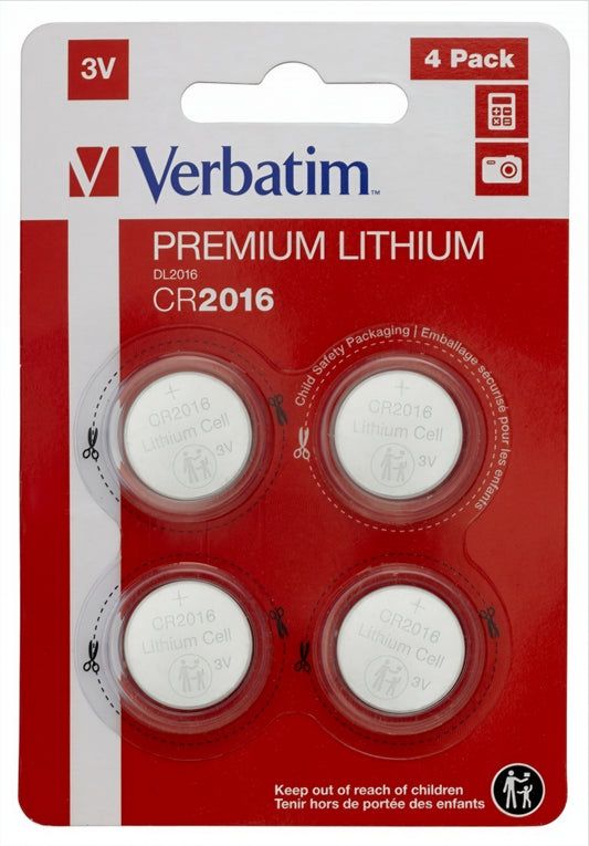 Μπαταρία Verbatim Premium, CR2016, Σετ 4 τεμάχια 49531