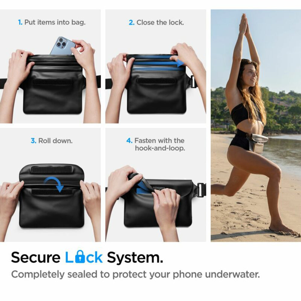 Τσαντάκι Waterproof Spigen Aqua Shield, Παγκόσμιο, Μαύρο AMP04532
