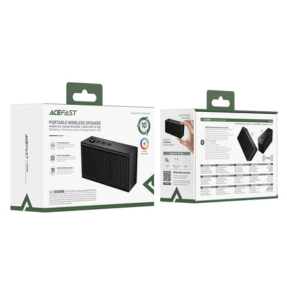 Ηχείο Bluetooth Acefast K9 Go, 7W, TWS, RGB, Αδιάβροχο, Μαύρο