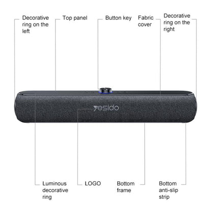 Ηχείο Bluetooth Yesido YSW42, 20W, Μαύρο