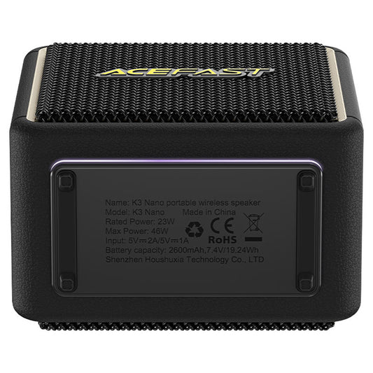 Φορητό Ηχείο Bluetooth Acefast K3 Nano, 1 x 30W - 1 x 16W, RGB, Αδιάβροχο, Μαύρο