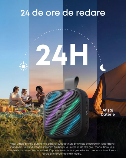 Φορητό Ηχείο Bluetooth Anker SoundCore Boom Go 3i, 15W, TWS, RGB, Αδιάβροχο, Μαύρο D5103010
