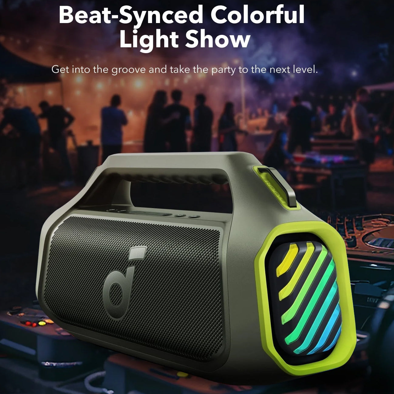 Φορητό Ηχείο Bluetooth Anker SoundCore Boom 2 Plus, 140W, TWS, RGB, Αδιάβροχο, Πράσινο A3134061