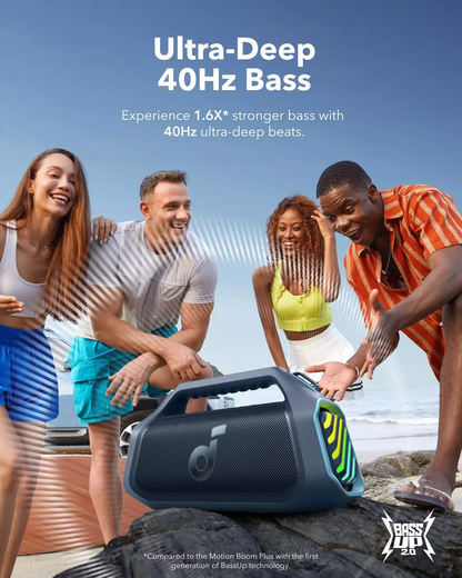 Φορητό Ηχείο Bluetooth Anker SoundCore Boom 2 Plus Νέα Έκδοση, 140W, TWS, RGB, Αδιάβροχο, Μπλε A3134032