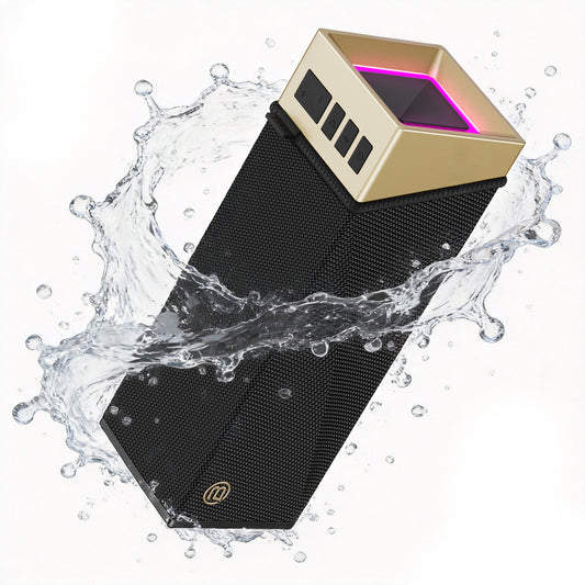 Φορητό Ηχείο Bluetooth Bugani Brief TT, 60W, RGB, Αδιάβροχο, Μαύρο Χρυσό