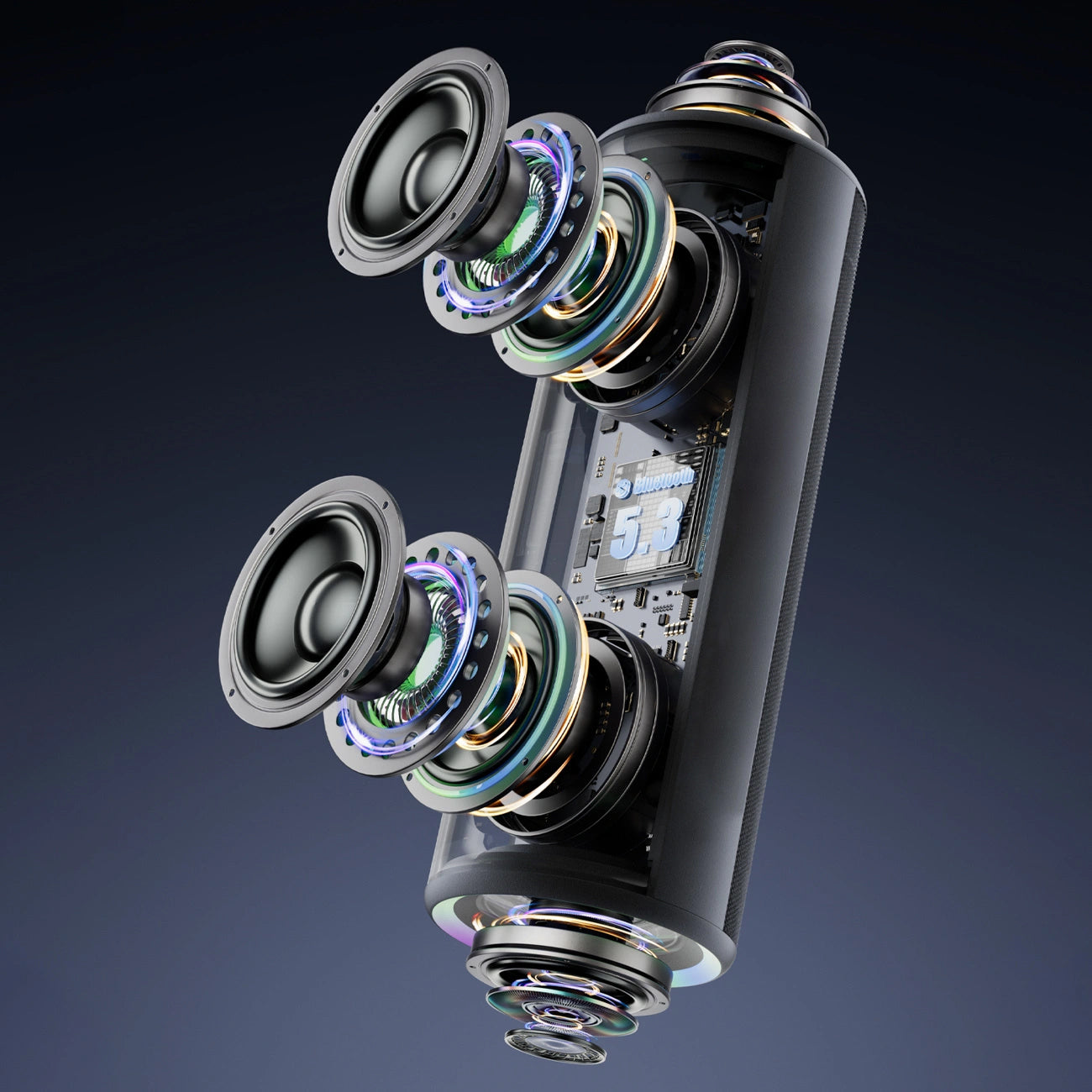 Dudao Y21 Portable Bluetooth Speaker, 2 x 5W, TWS, RGB, Black