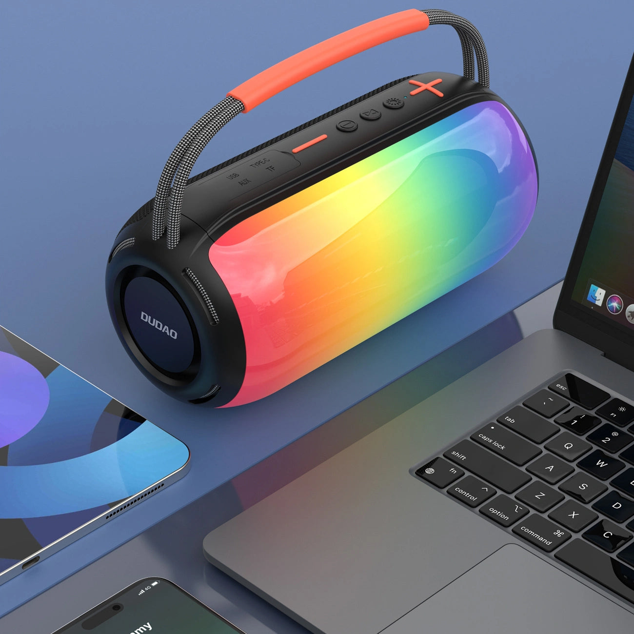 Φορητό Ηχείο Bluetooth Dudao Y21, 2 x 5W, TWS, RGB, Μαύρο
