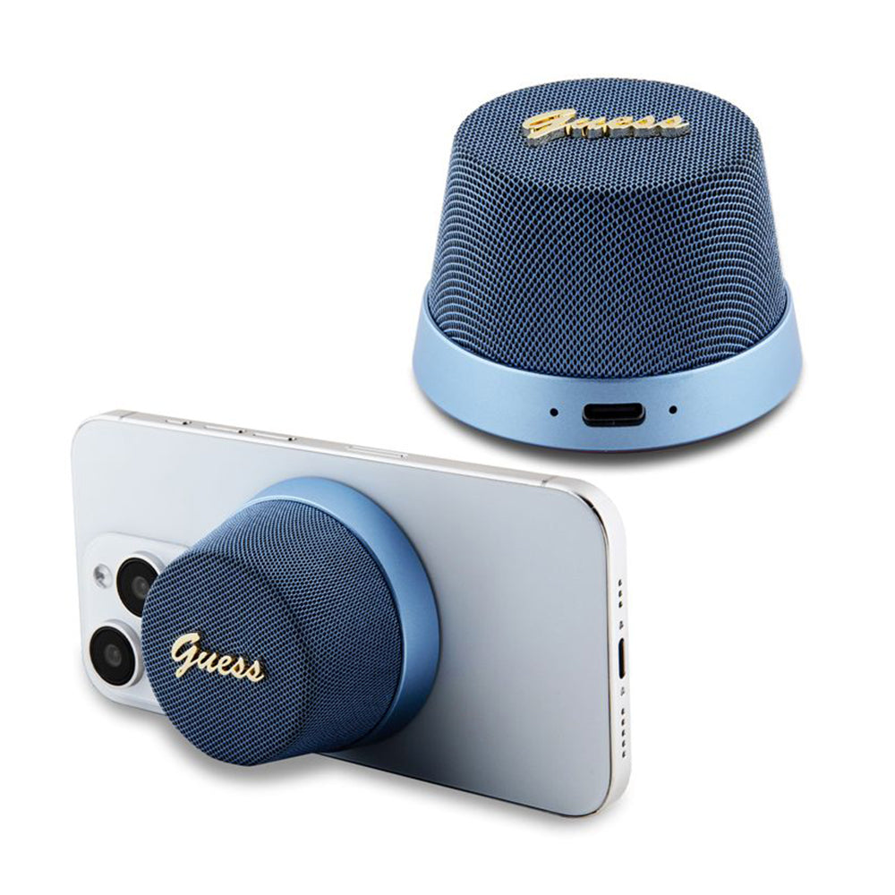 Φορητό Ηχείο Bluetooth Guess Stand Magnetic Script Metal, 3W, Μπλε