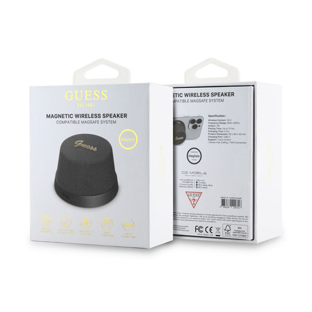 Φορητό Ηχείο Bluetooth Guess Stand Magnetic Script Metal, 3W, Μαύρο