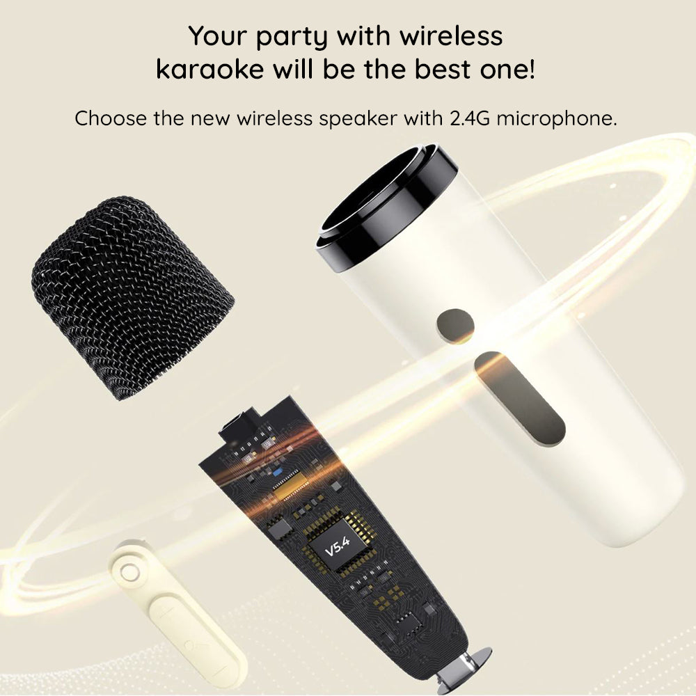 Φορητό Ηχείο Bluetooth HAVIT SK818BT Karaoke, 5W, RGB, Αδιάβροχο, Μπεζ