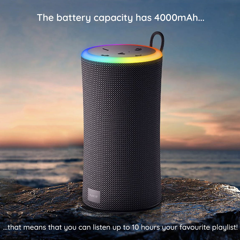 Φορητό Ηχείο Bluetooth HAVIT SK833BT, 2 x 10W, RGB, Αδιάβροχο, Μαύρο