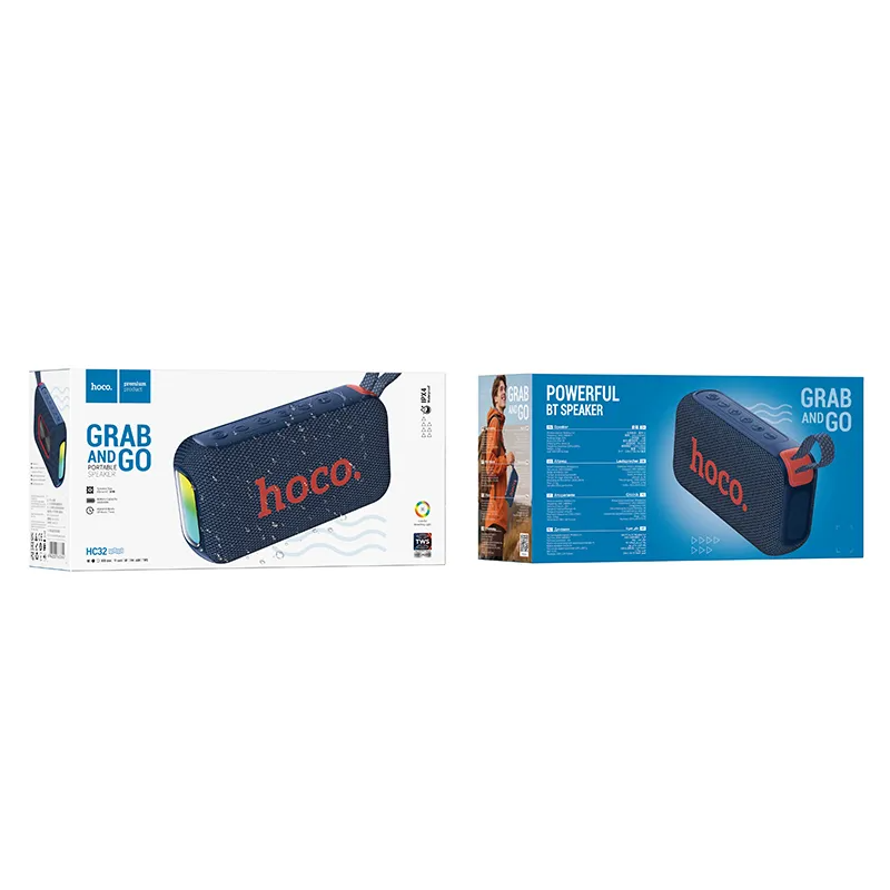 Φορητό Ηχείο Bluetooth HOCO HC32, 2 x 10W, TWS, RGB, Μπλε Ναυτικό